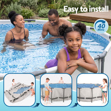 Load image into Gallery viewer, 427CM Swimming Pools Steel Above Ground Round Backyard Pool Set White