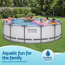 Load image into Gallery viewer, Bestway Swimming Pools 427cm x 107cm Steel Above Ground Round Backyard Pool Set White