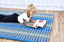Load image into Gallery viewer, Thai Roll Up Day bed or Camping Mattress - Queen size 155 cm x 200 cm Blue