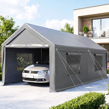 Load image into Gallery viewer, 3x6m Carports Canopy Tent Portable Garage Outdoor Steel Shelter Grey