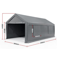Load image into Gallery viewer, 3x6m Carports Canopy Tent Portable Garage Outdoor Steel Shelter Grey