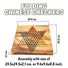 Load image into Gallery viewer, Chinese Checkers - wooden board game, strategy game, game for adults, game for kids, Large folding