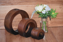 Load image into Gallery viewer, Fathers Day gist Candle holder set of 3 concentric wooden designed stye