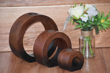 Load image into Gallery viewer, Fathers Day gist Candle holder set of 3 concentric wooden designed stye