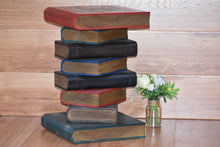 Load image into Gallery viewer, Side Table, corner Stool, Raintree Wood Natural Finish-Book Stack-Colour finish..
