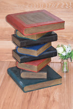 Load image into Gallery viewer, Side Table, corner Stool, Raintree Wood Natural Finish-Book Stack-Colour finish..