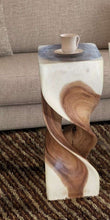 Load image into Gallery viewer, Swirl wood side table Acacia wood Side Table/Corner Table Bar stool-76 cm height