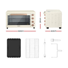 Load image into Gallery viewer, Devanti 60L Convection Oven Electric Fryer Ovens 2000W Cream