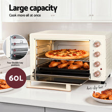 Load image into Gallery viewer, Devanti 60L Convection Oven Electric Fryer Ovens 2000W Cream