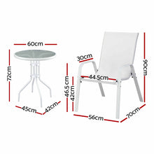 Load image into Gallery viewer, Gardeon 5PC Bistro Set Outdoor Table and Chairs Stackable Patio Furniture White