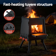 Load image into Gallery viewer, Grillz Fire Pit BBQ Portable Outdoor Fireplace Metal Camping Stove for Boiling Water, BBQ, Picnics