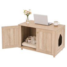 Load image into Gallery viewer, Artiss 2-In-1 Coffee Table Pet Cat House Wooden Side Table Storage Cabinet 80x50x55CM