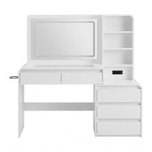 Load image into Gallery viewer, Artiss Dressing Table Makeup Vanity Desk LED Mirror Drawers Charging Station Curved Edge White