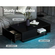Load image into Gallery viewer, Artiss Coffee Table Led Lights Black