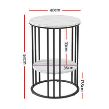 Load image into Gallery viewer, Coffee Table 2-Tier Round Marble Effect