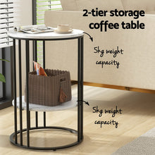 Load image into Gallery viewer, Coffee Table 2-Tier Round Marble Effect