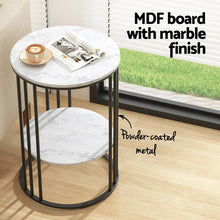 Load image into Gallery viewer, Coffee Table 2-Tier Round Marble Effect