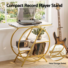 Load image into Gallery viewer, Artiss Side Table Marble Finish Coffee Table Nightstand Storage Shelf White&Gold
