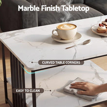 Load image into Gallery viewer, Artiss Coffee Table 100cm Faux Marble Finish Center Table 2-Tier Storage White&Black