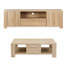 Load image into Gallery viewer, Artiss TV Unit & Coffee Table Set Storage Drawer Pine