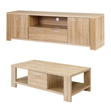 Load image into Gallery viewer, Artiss TV Unit & Coffee Table Set Storage Drawer Pine