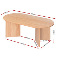 Load image into Gallery viewer, Artiss Coffee Table Oval 110CM Pine Alva