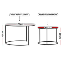 Load image into Gallery viewer, Artiss Nesting Coffee Table Set of 2 Marble Effect