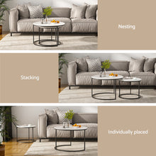 Load image into Gallery viewer, Artiss Nesting Coffee Table Set of 2 Marble Effect