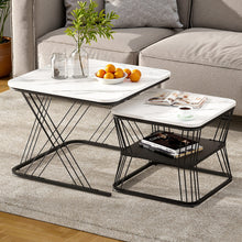 Load image into Gallery viewer, Artiss Nesting Coffee Table Set of 2 Marble Effect