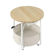 Load image into Gallery viewer, Artiss Set of 2 Round Coffee Table Bedside Side End Table Charging Station Storage Basket