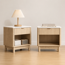 Load image into Gallery viewer, Artiss 2X Bedside Table Nightstand 1 Drawer Shelves Pine