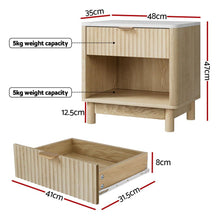Load image into Gallery viewer, Artiss 2X Bedside Table Nightstand 1 Drawer Shelves Pine