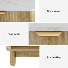 Load image into Gallery viewer, Artiss 2X Bedside Table Nightstand 1 Drawer Shelves Pine