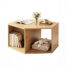 Load image into Gallery viewer, Artiss Coffee Table Hexagonal Center Table with Open Storage 2-Way Display Side Table Wood
