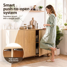 Load image into Gallery viewer, Buffet Sideboard Cabinet 2-Tier Fluted Kitchen Storage Ball Legs Pine