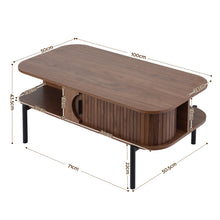 Load image into Gallery viewer, Artiss Coffee Table Living Room Center Table Shelf Cabinet Walnut