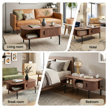 Load image into Gallery viewer, Artiss Coffee Table Living Room Center Table Shelf Cabinet Walnut