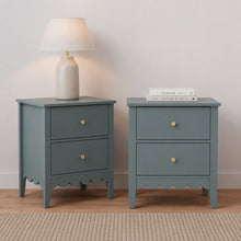 Load image into Gallery viewer, 2X Bedside Table 2 Drawers Bedroom Storage Nightstand Green
