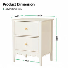 Load image into Gallery viewer, 2x Bedside Table 2 Drawers Bedroom Storage Nightstand Beige