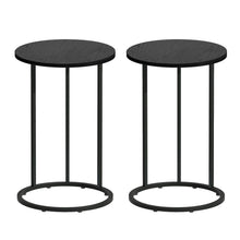 Load image into Gallery viewer, Artiss C Shaped End Table Set of 2 Coffee Table Side Table Round Black