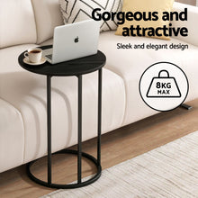 Load image into Gallery viewer, Artiss C Shaped End Table Set of 2 Coffee Table Side Table Round Black