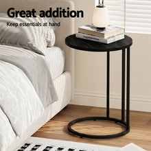 Load image into Gallery viewer, Artiss C Shaped End Table Set of 2 Coffee Table Side Table Round Black