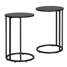 Load image into Gallery viewer, Artiss C Shaped End Table Set of 2 Coffee Table Side Table Round Black