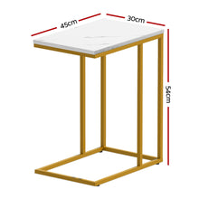 Load image into Gallery viewer, Artiss C Shaped End Table Set of 2 Coffee Table Side Table White & Gold