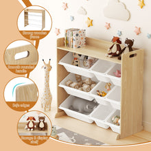 Load image into Gallery viewer, Keezi Kids Toy Box 9 Bins Bookshelf Organiser Display Shelf Storage Rack Wooden