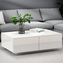 Load image into Gallery viewer, Artiss Coffee Table 4 Drawers White Trevi
