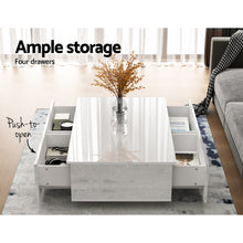 Load image into Gallery viewer, Artiss Coffee Table 4 Drawers White Trevi