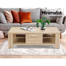 Load image into Gallery viewer, Artiss Coffee Table 1 Drawer Oak Maxi