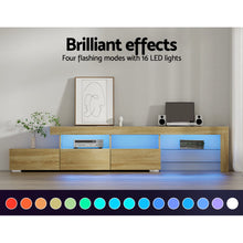Load image into Gallery viewer, Artiss Entertainment Unit TV Cabinet LED 215cm Pine Caya