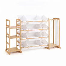 Load image into Gallery viewer, Keezi 3-in-1 Kids Toy Storage Organiser with 12 Bins, Shelves & Animal Storage
